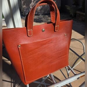 New Mini Crossbody Tote from Portland Leather Goods - Color Papaya